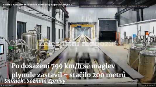 „Třista z místa“ aneb Čínský maglev 799 km/h na kilometru (?)